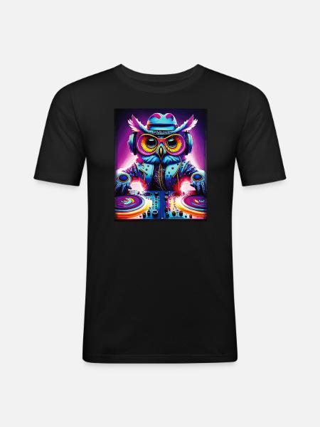 OWL Platter - Men's Slim Fit T-Shirt - black