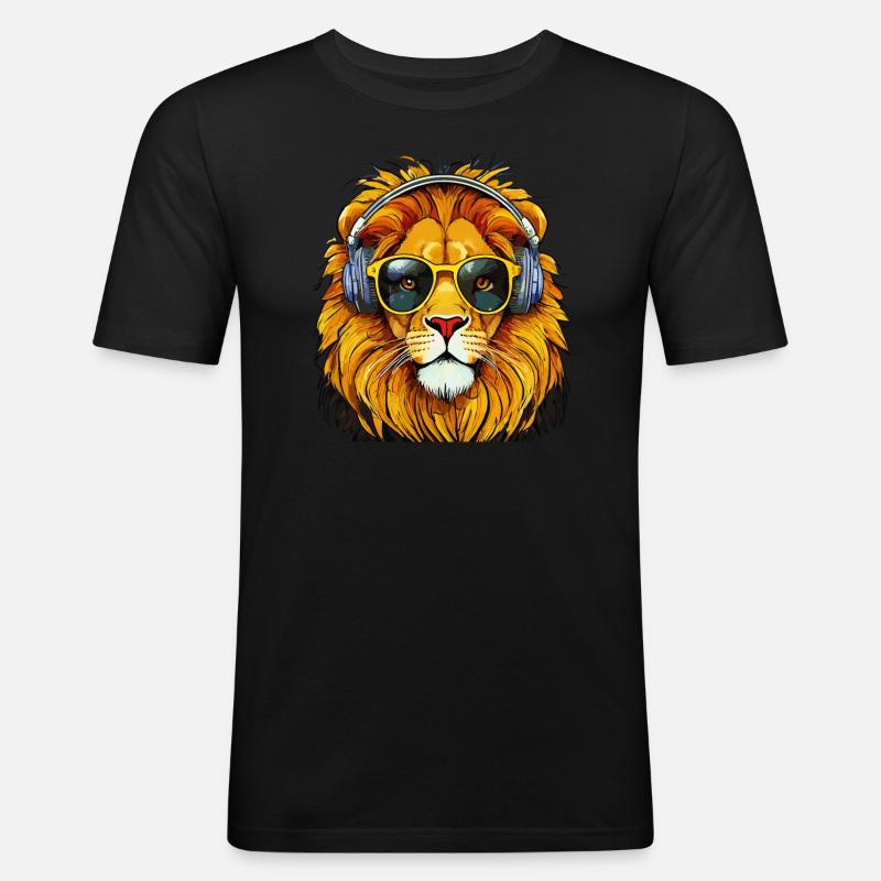 LÖWE - Männer Slim Fit T-Shirt - Schwarz