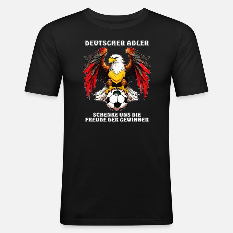 FUßBALL DEUTSCHER ADLER - Männer Slim Fit T-Shirt - Schwarz