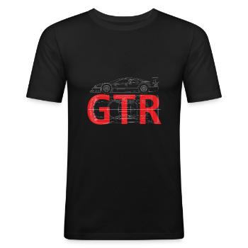 Racing car CLK GTR - Men's Slim Fit T-Shirt - black - Front - Nik (191cm)