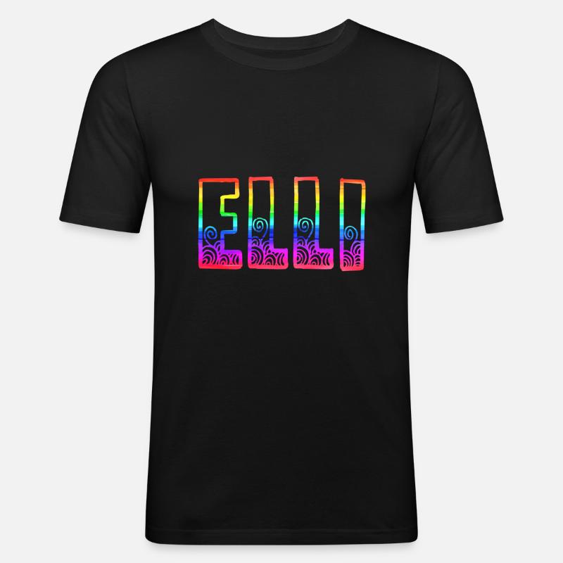 elli rs regenbogen - Männer Slim Fit T-Shirt - Schwarz