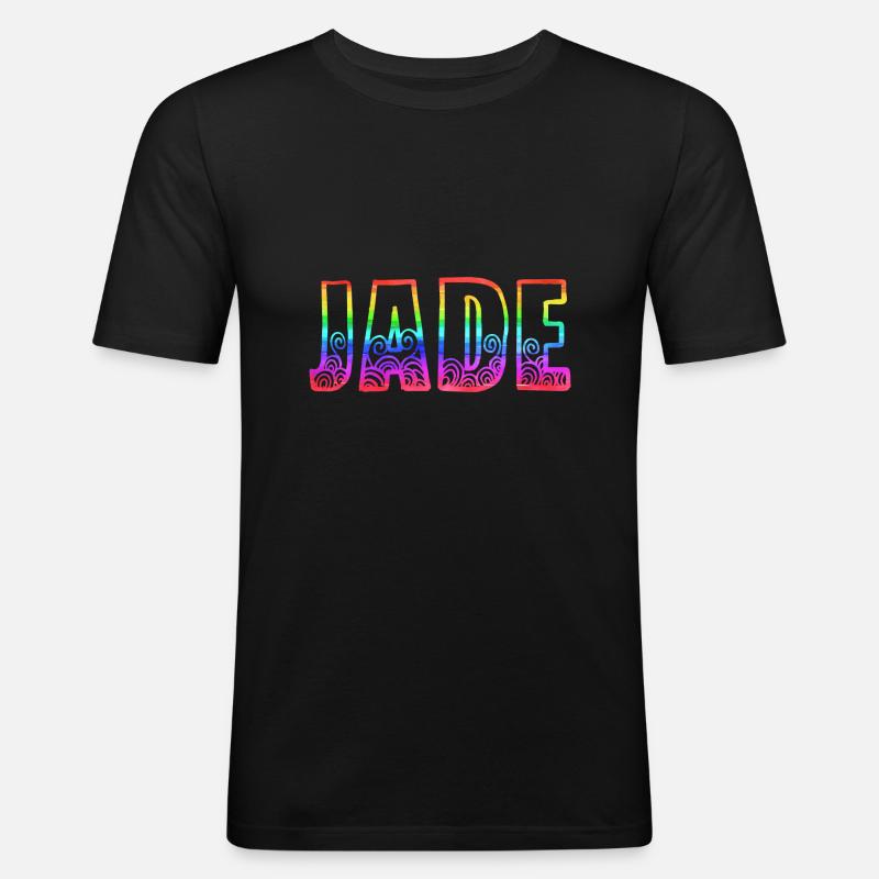 jade rs regenbogen - Männer Slim Fit T-Shirt - Schwarz