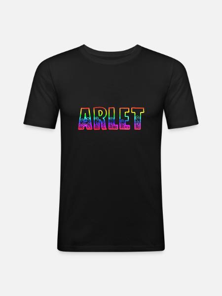arlet rs rainbow - Men's Slim Fit T-Shirt - black