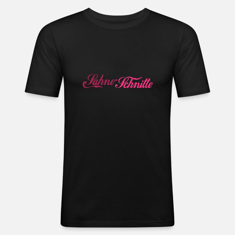 Sahne-Schnitte - Männer Slim Fit T-Shirt - Schwarz