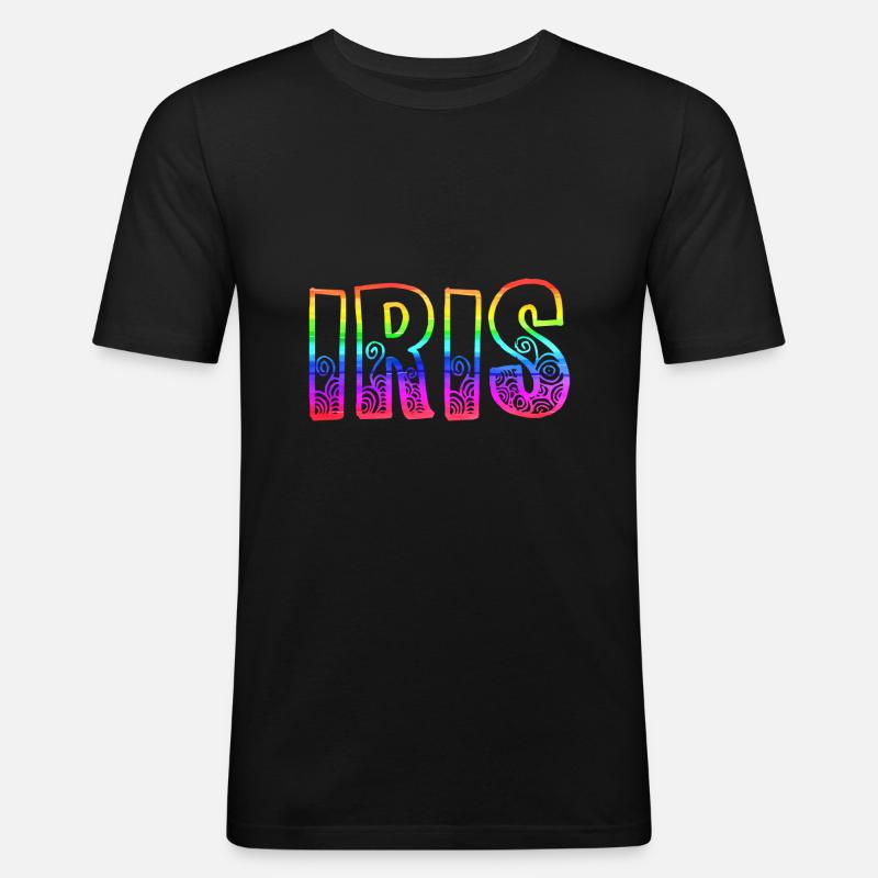 iris rs regenbogen - Männer Slim Fit T-Shirt - Schwarz