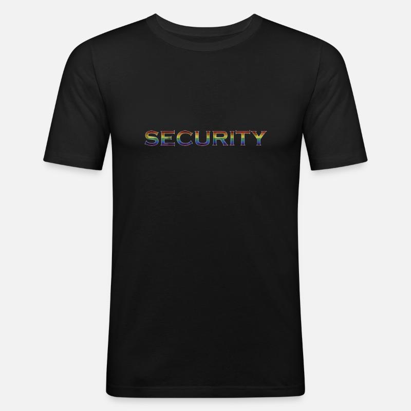 security - Männer Slim Fit T-Shirt - Schwarz