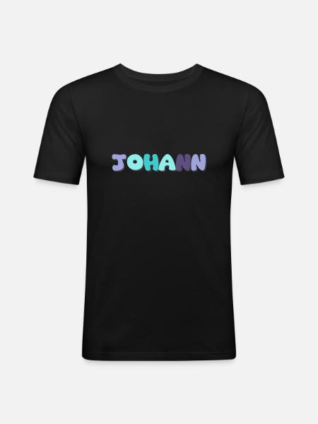 Name - Johann - Men's Slim Fit T-Shirt - black