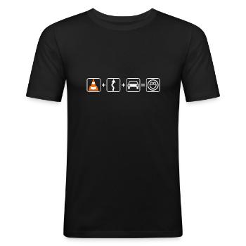 Slalom Motorsport Pylone Auto - Männer Slim Fit T-Shirt - Schwarz - Vorne - Nik (191cm)