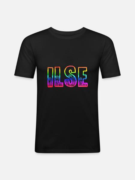 ilse rs regenbogen - Männer Slim Fit T-Shirt - Schwarz