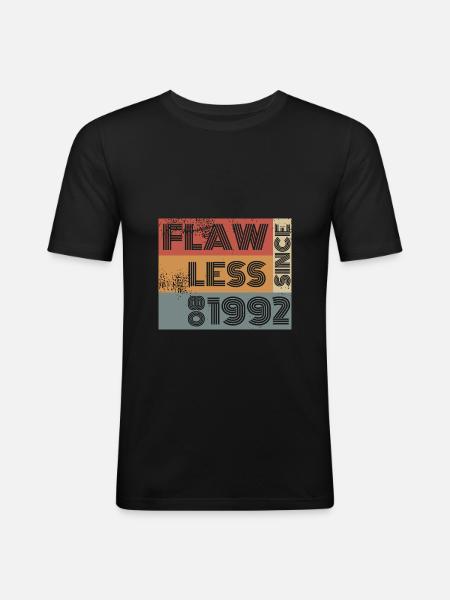33. Birthday Flawless since 08/1992 - Men's Slim Fit T-Shirt - black