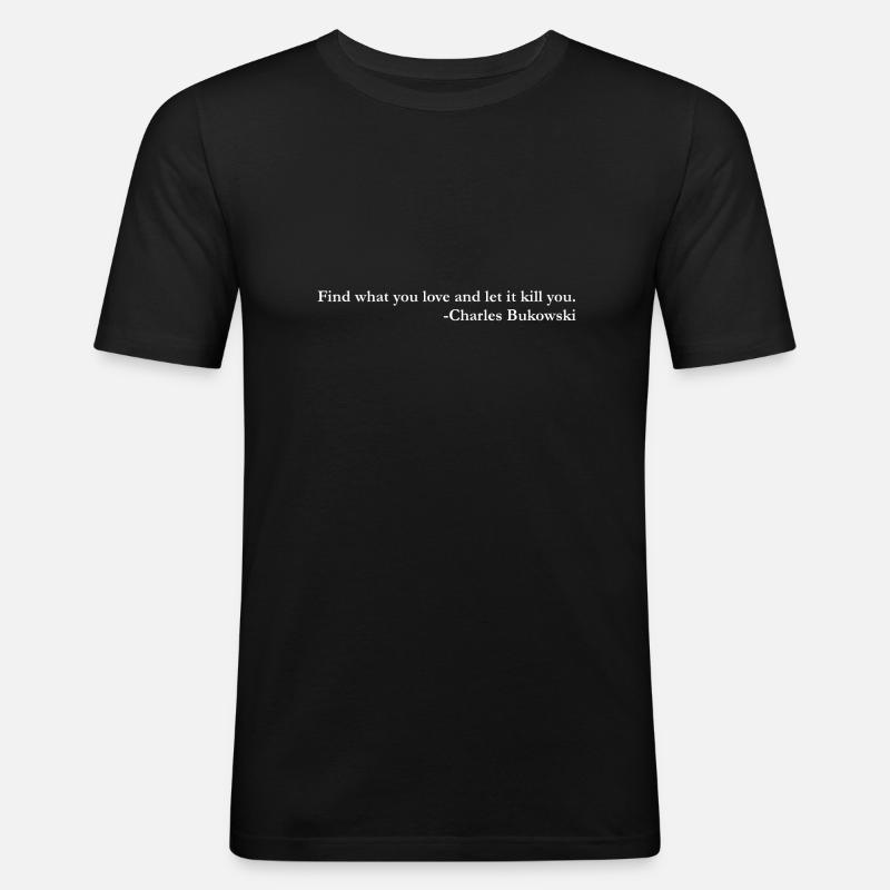 bukowski weiss - Männer Slim Fit T-Shirt - Schwarz