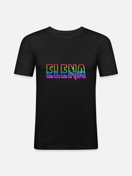 elena rs rainbow - Men's Slim Fit T-Shirt - black