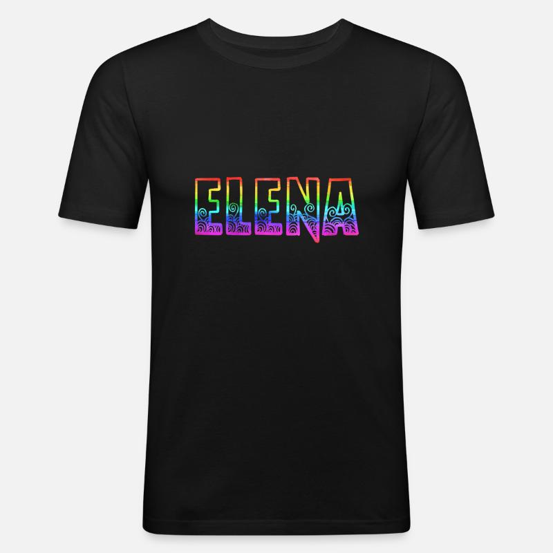 elena rs regenbogen - Männer Slim Fit T-Shirt - Schwarz
