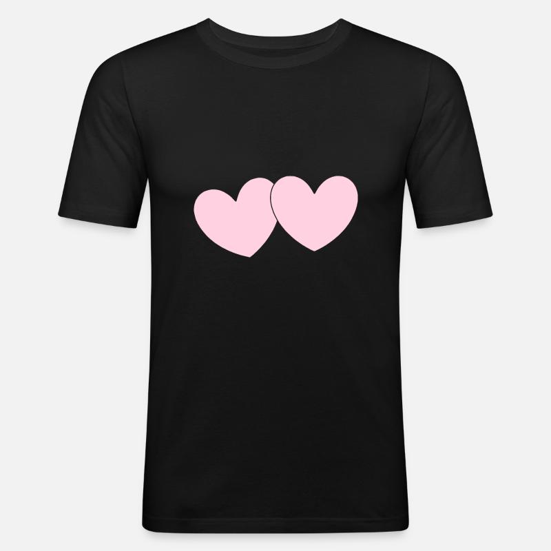 cuore rosa cuore cuore rosa cuore rosso rosa cuore rosa modello cuore rosa - Maglietta aderente da uomo - nero