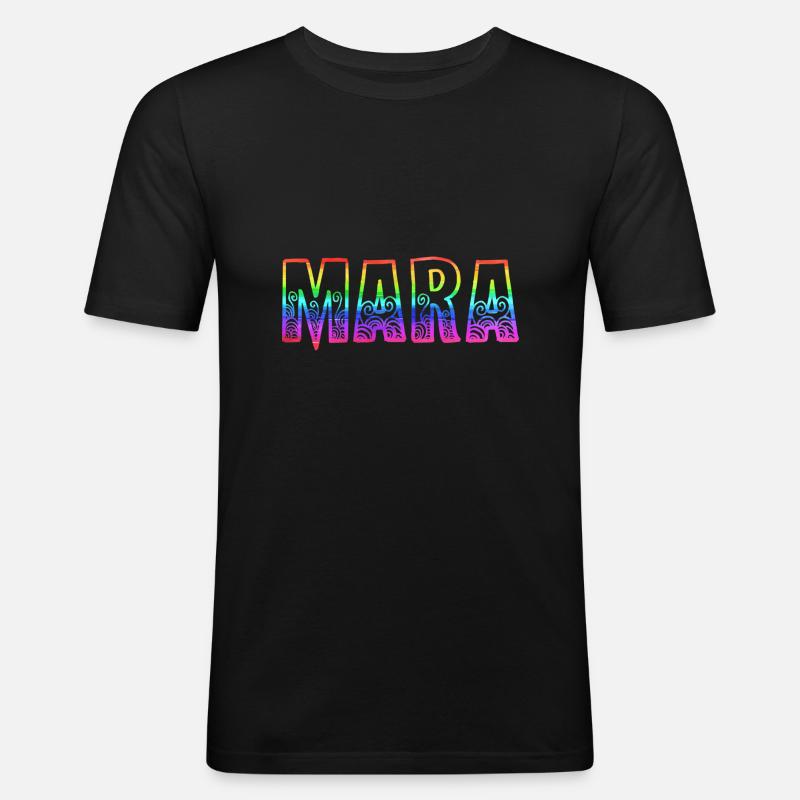 mara rs regenbogen - Männer Slim Fit T-Shirt - Schwarz