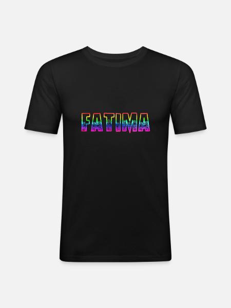 Fatima RS Rainbow - Men's Slim Fit T-Shirt - black