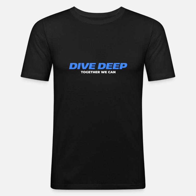 Dive Deep - Männer Slim Fit T-Shirt - Schwarz