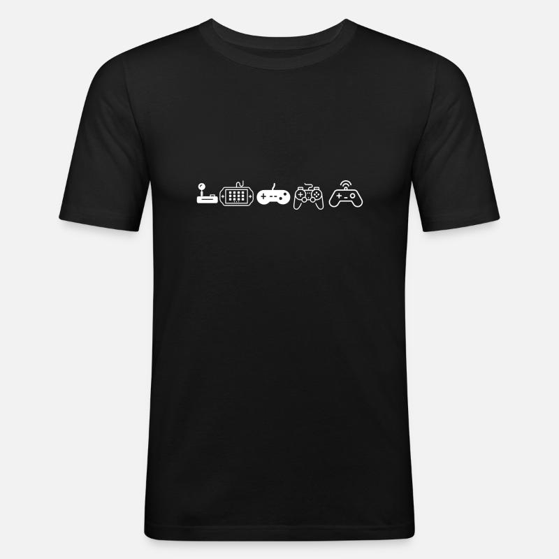 evolution of console video games - Men's Slim Fit T-Shirt - black