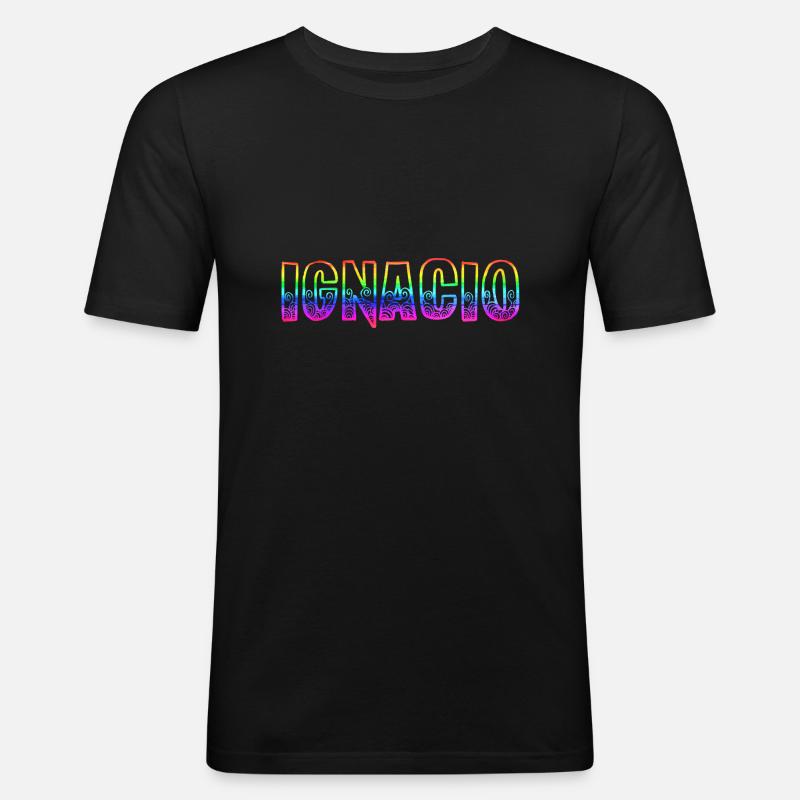 ignacio rs regenbogen - Männer Slim Fit T-Shirt - Schwarz