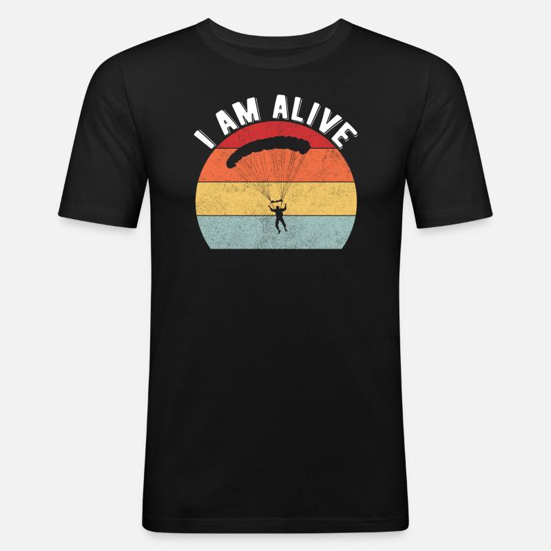 Skydiving Parachuting Skydive Skydiver - Männer Slim Fit T-Shirt - Schwarz