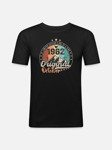 October | The Legends were born in October 1962 - Men's Slim Fit T-Shirt - black