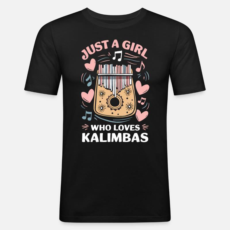 Idiophon Kalimba Geschenk - Männer Slim Fit T-Shirt - Schwarz