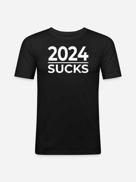 2024 craint - T-shirt près du corps Homme - noir