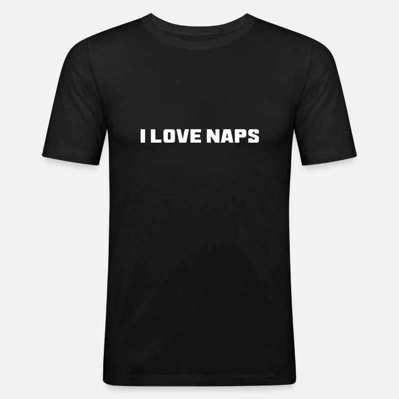 Ich liebe Nickerchen - Männer Slim Fit T-Shirt - Schwarz
