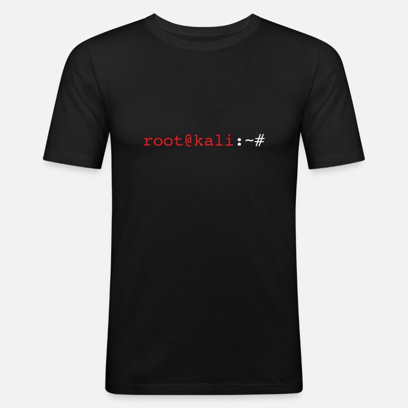 root@kali:~# - Cybersecurity - Pentester - Hacking - Männer Slim Fit T-Shirt - Schwarz
