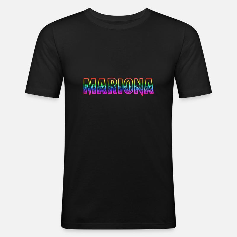 mariona rs regenbogen - Männer Slim Fit T-Shirt - Schwarz