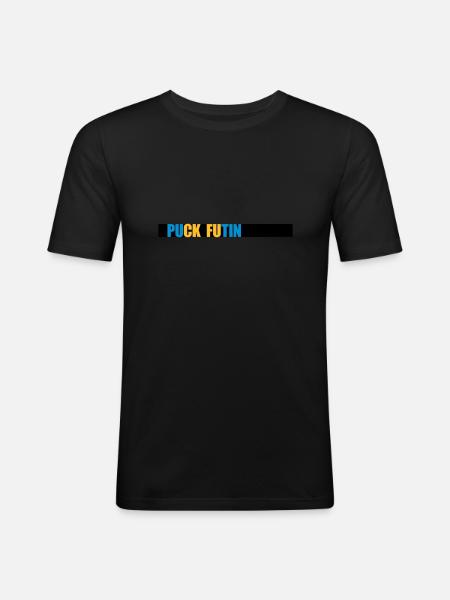 puck futin logo design - Men's Slim Fit T-Shirt - black