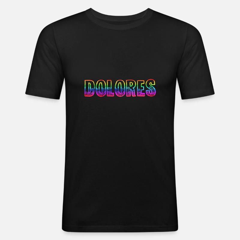 dolores rs regenbogen - Männer Slim Fit T-Shirt - Schwarz