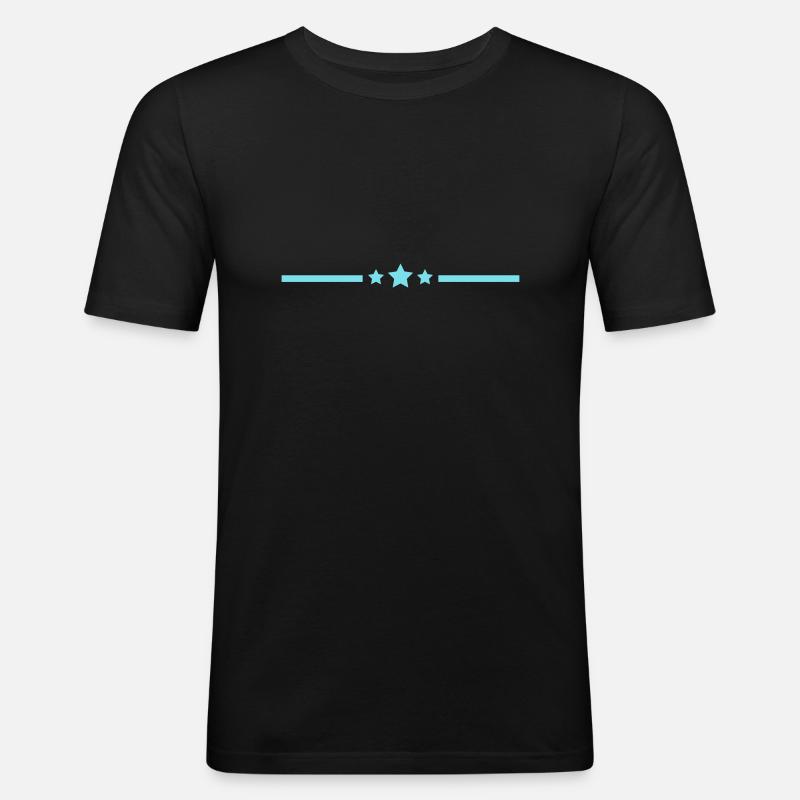 linie sterne - Männer Slim Fit T-Shirt - Schwarz