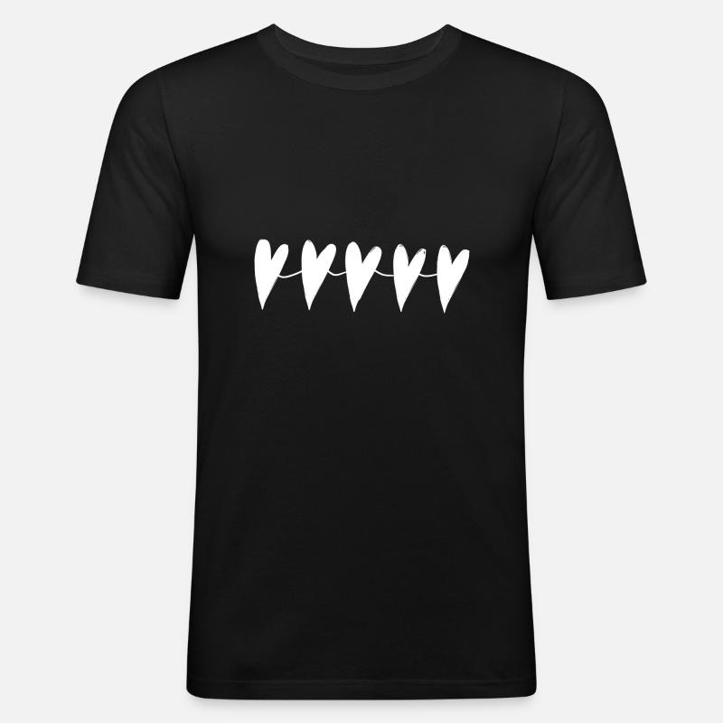herzen herz - Männer Slim Fit T-Shirt - Schwarz