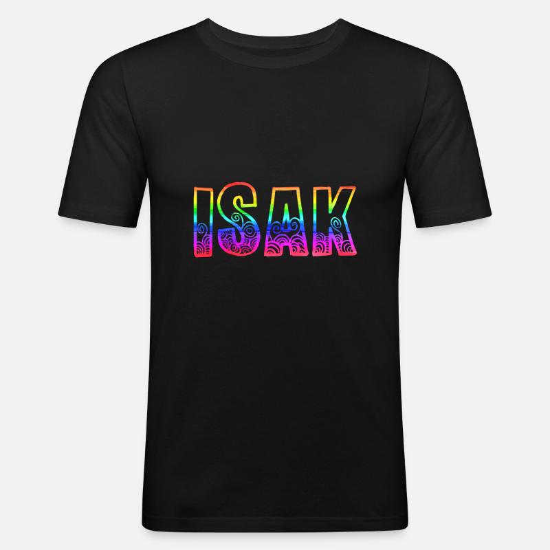 isak rs regenbogen - Männer Slim Fit T-Shirt - Schwarz