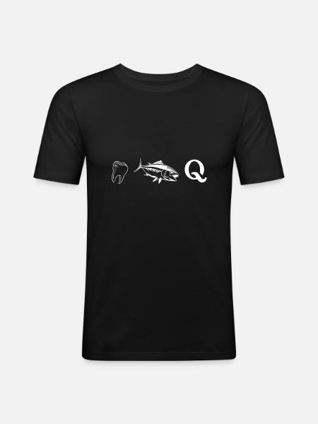 dent thon q - T-shirt près du corps Homme - noir
