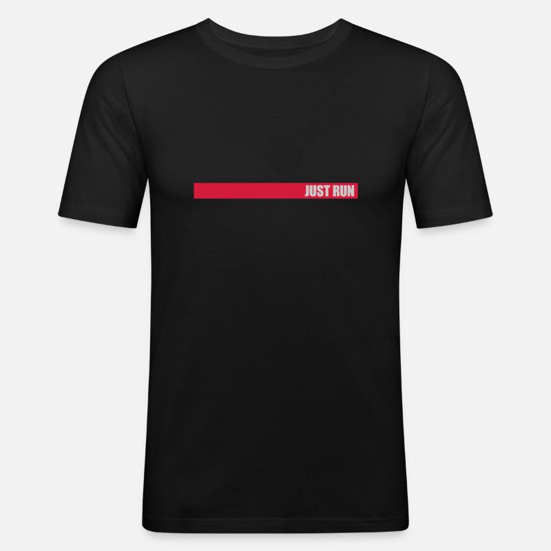 Concevez simplement run Stripes - T-shirt près du corps Homme - noir