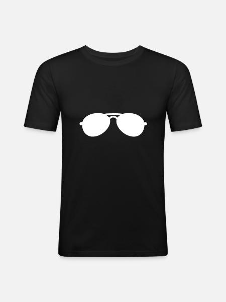 sunglasses - Men's Slim Fit T-Shirt - black