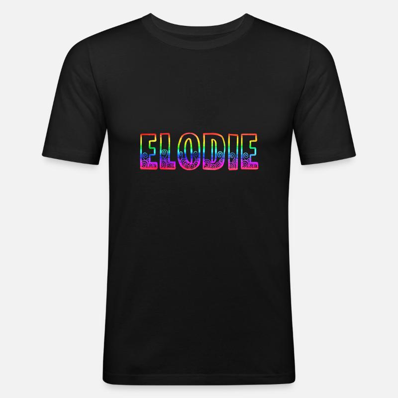 elodie rs regenbogen - Männer Slim Fit T-Shirt - Schwarz