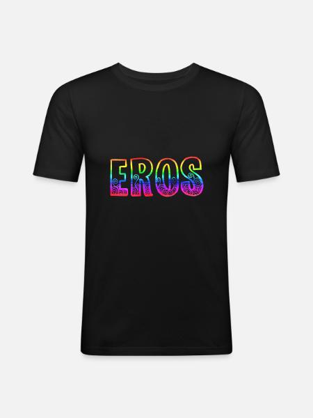 eros rs rainbow - Men's Slim Fit T-Shirt - black
