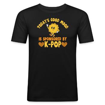 Good Mood K-Pop Lover Concert - Männer Slim Fit T-Shirt - Schwarz - Vorne - Nik (191cm)