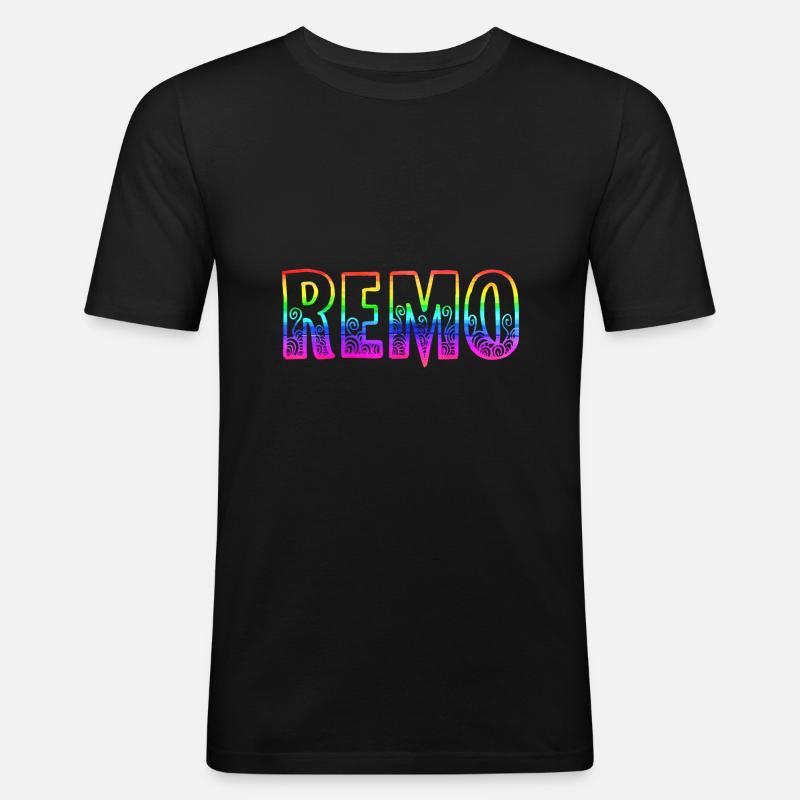 remo rs regenbogen - Männer Slim Fit T-Shirt - Schwarz