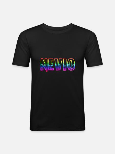 nevio rs rainbow - Men's Slim Fit T-Shirt - black