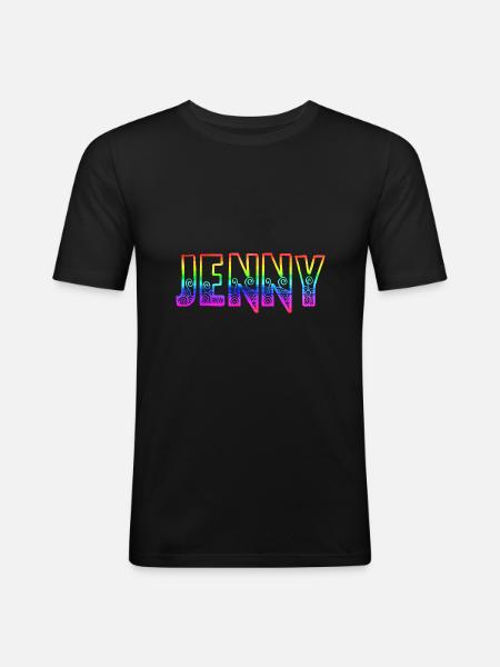 jenny rs rainbow - Men's Slim Fit T-Shirt - black