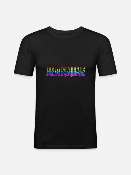 jeannine rs rainbow - Men's Slim Fit T-Shirt - black