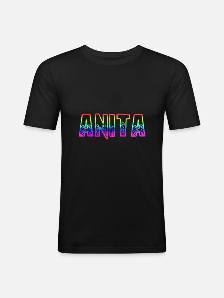 anita rs rainbow - Men's Slim Fit T-Shirt - black