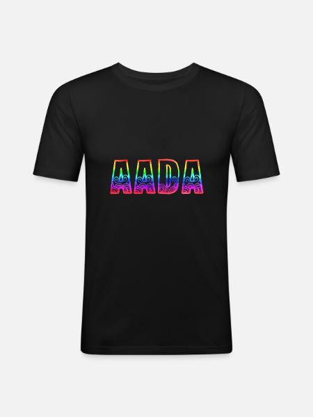 aada rs regenbogen - Männer Slim Fit T-Shirt - Schwarz