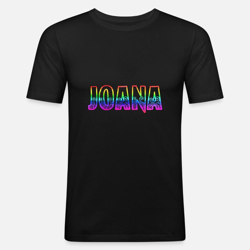 joana rs regenbogen - Männer Slim Fit T-Shirt - Schwarz