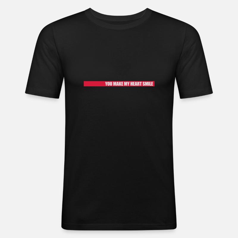make my heart smile - Männer Slim Fit T-Shirt - Schwarz