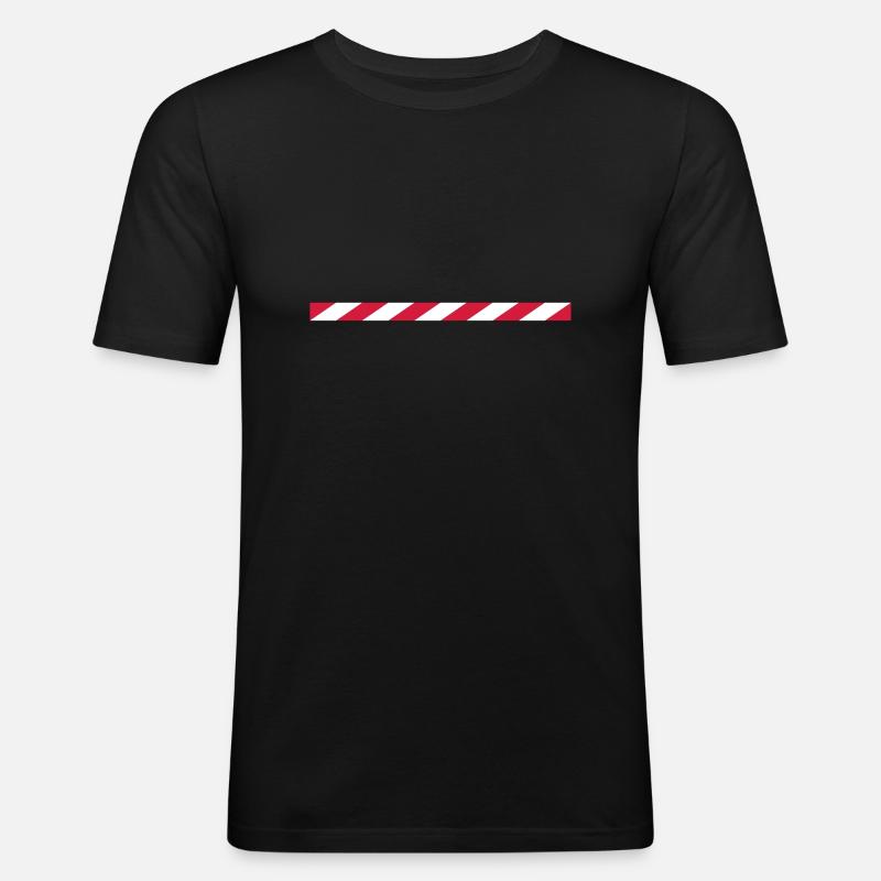 absperrband - Männer Slim Fit T-Shirt - Schwarz